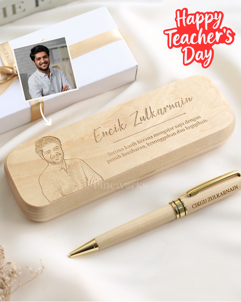 Personalised Maple Wooden Pen Set