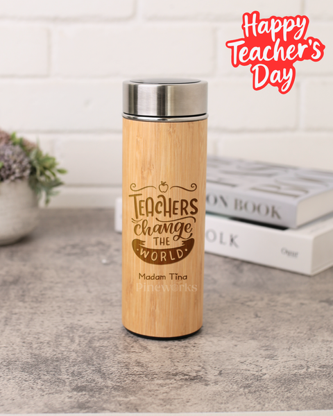 Personalized Smart Bamboo Thermal Flask