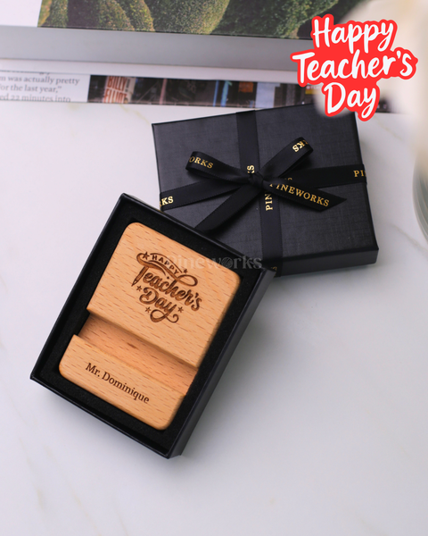 Name Engraved Personalised Wooden Phone Stand