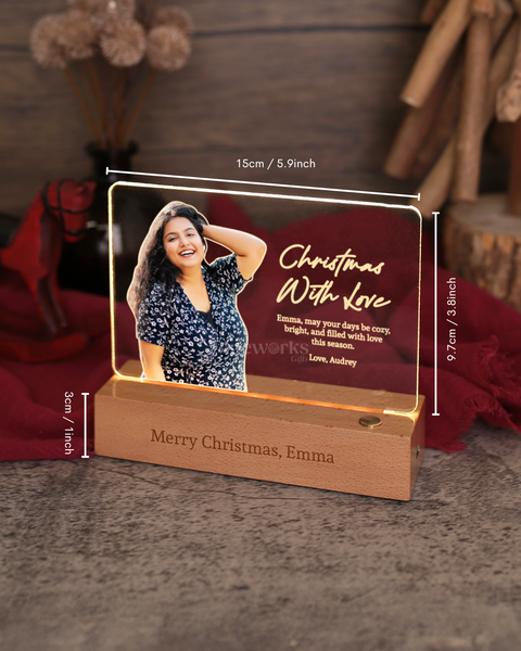 Wireless Maple Wooden Photo Plaque LED Night Lamp (Full Color)