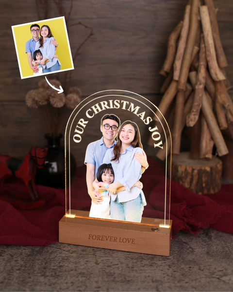 Wireless Arch Maple Wooden Photo LED Night Lamp (Full Color)