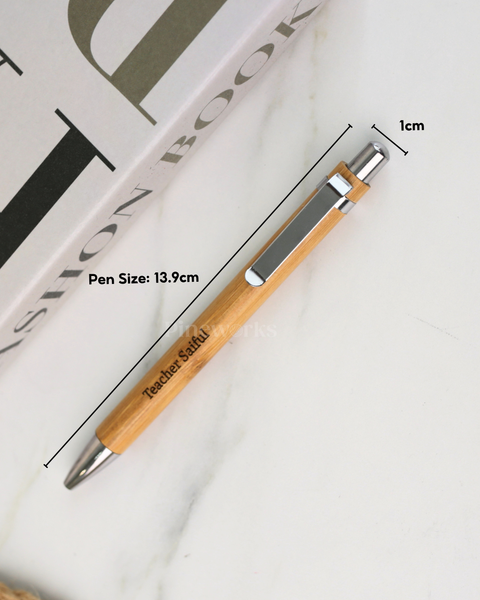 Name Personalised Bamboo Pen with Paper Sleeve