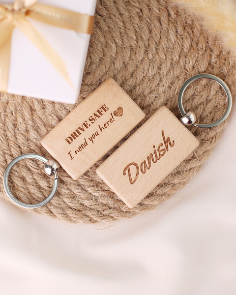 Personalised Maple Wooden Name Keychain