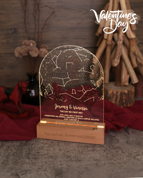 Star Map Wooden Photo Plaque LED Night Lamp