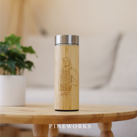 Personalized Smart Bamboo Thermal Flask